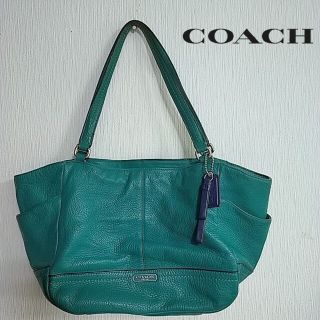 コーチ(COACH)のコーチ　ハンドバッグ　バッグ　トートバッグ　本革　大きめ　A4　グリーン(トートバッグ)