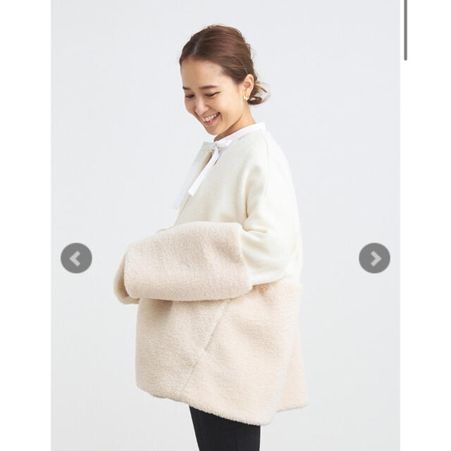 yori 新品未使用 Vネックファーショートコート ホワイトの通販 by