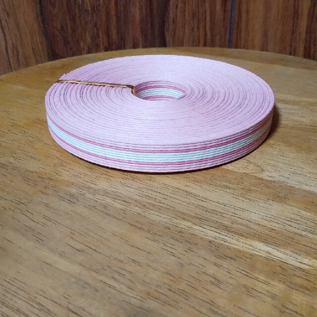 確認用紙バンド  手芸用ホビーテープ  パステルライン (ピンク)10m巻
