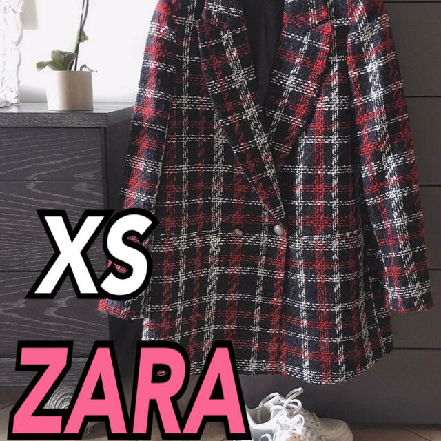 【ZARA】ツイード テクスチャー ジャケット チェック柄 コート　XS | フリマアプリ ラクマ