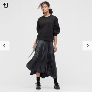 ジルサンダー(Jil Sander)のUNIQLO +J  プリーツラップロングスカート 黒 58(ロングスカート)