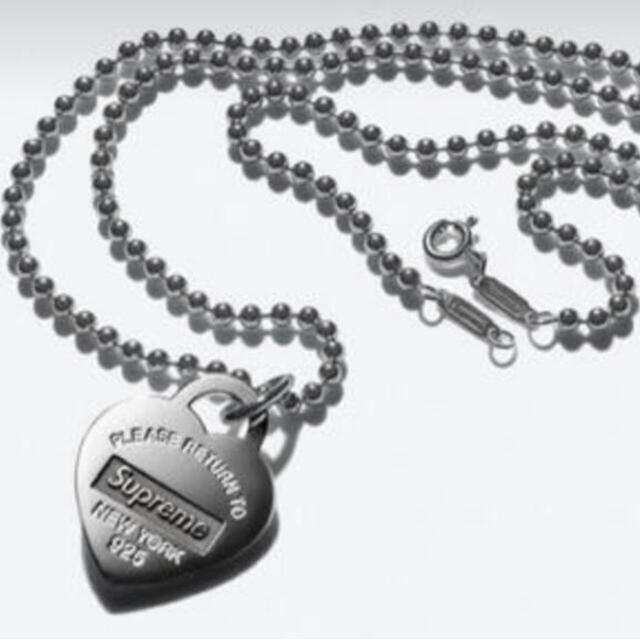 Supreme Tiffany Heart Tag Pendant Silverメンズ