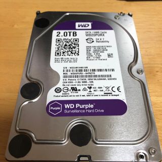 中古 WD Purple WD20PURX 2TB HDD(PCパーツ)