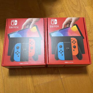 ニンテンドースイッチ(Nintendo Switch)の新品未開封！納品書あり！任天堂スイッチ本体 有機ELモデル ネオン　2台(携帯用ゲーム機本体)