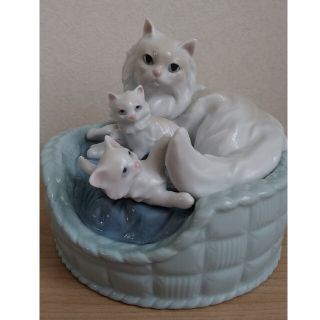 リヤドロ/lladro 　ペルシャ猫の親子