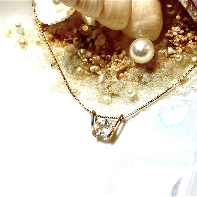 【受注生産】14kgf宝石質クリスタルシンプルペントップ ハンドメイドのアクセサリー(チャーム)の商品写真