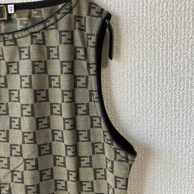 FENDI(フェンディ)のFENDI  ズッカ柄　ノースリーブ レディースのトップス(カットソー(半袖/袖なし))の商品写真