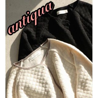 アンティカ(antiqua)のantiqua  ノーカラーキルティングジャケット　インナーコート(ノーカラージャケット)