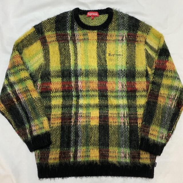 20AW supreme brushed plaid モヘア　セーター  L