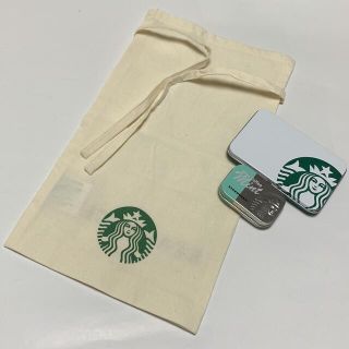 スターバックスコーヒー(Starbucks Coffee)のスターバックス☆オーガニック巾着　缶ケース　アフターコーヒーミント缶(その他)