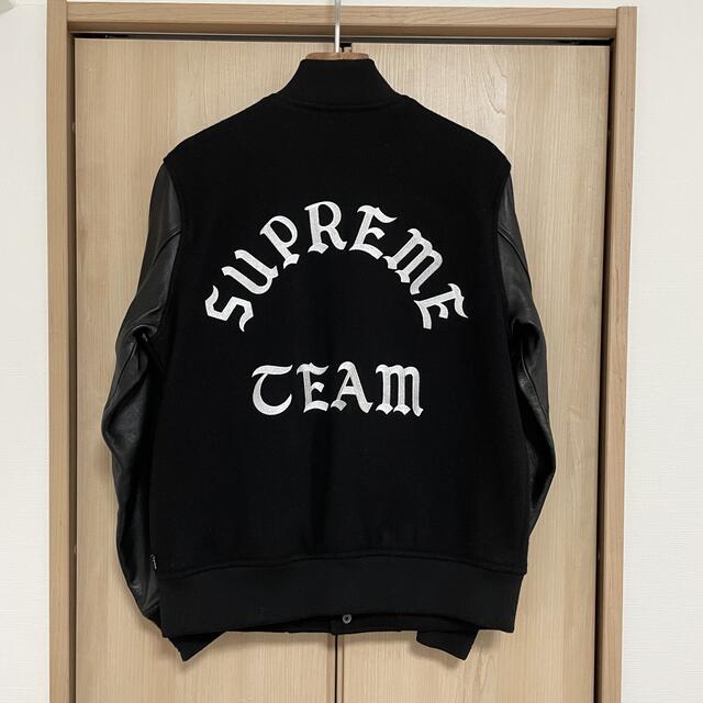 【S】15aw supreme Varsity Crew Jacket 袖レザー