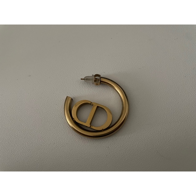 ダークブラウン 茶色 Dior ディオール ピアス 片耳 フープ CD ロゴ