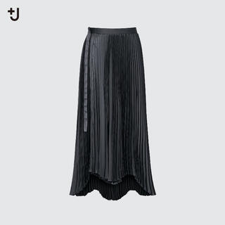 ユニクロ(UNIQLO)の❤️新品タグ付　＋J  プリーツラップロングスカート 67(ロングスカート)