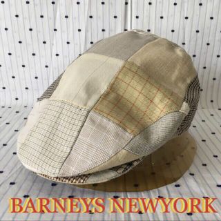 バーニーズニューヨーク(BARNEYS NEW YORK)のBARNEYSNEWYORKバーニーズUS限定パッチワーク ハンチング キャップ(ハンチング/ベレー帽)