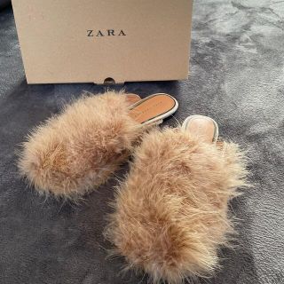 ザラ(ZARA)のZARA フラットシューズ　フェザー  35(ミュール)