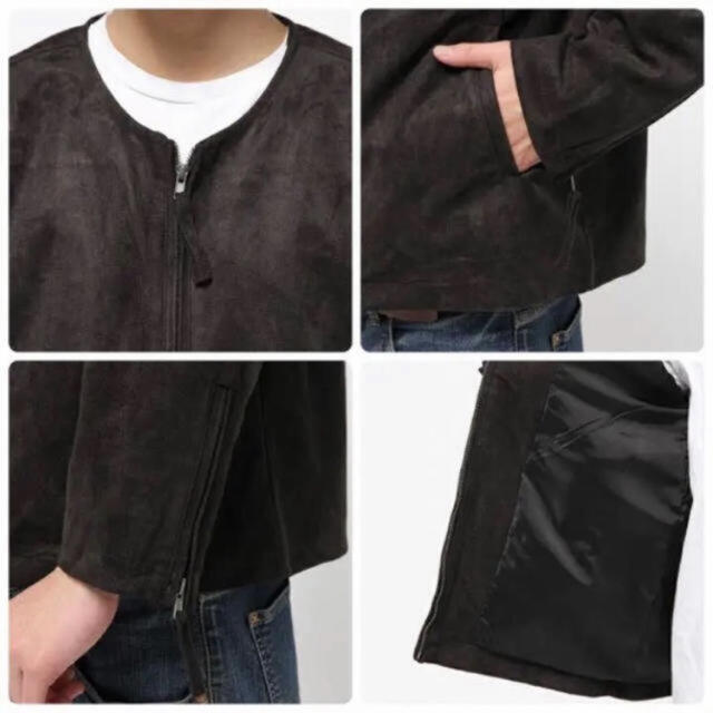 WEGO(ウィゴー)のWEGO フェイクスエードノーカラージャケット 黒 M メンズのジャケット/アウター(ブルゾン)の商品写真