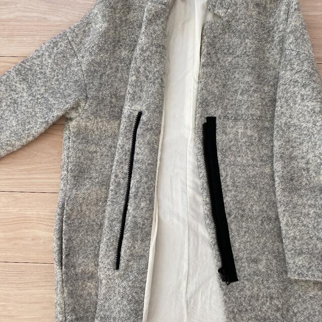 ZARA(ザラ)のザラ　ノーカラーロングコート レディースのジャケット/アウター(ロングコート)の商品写真