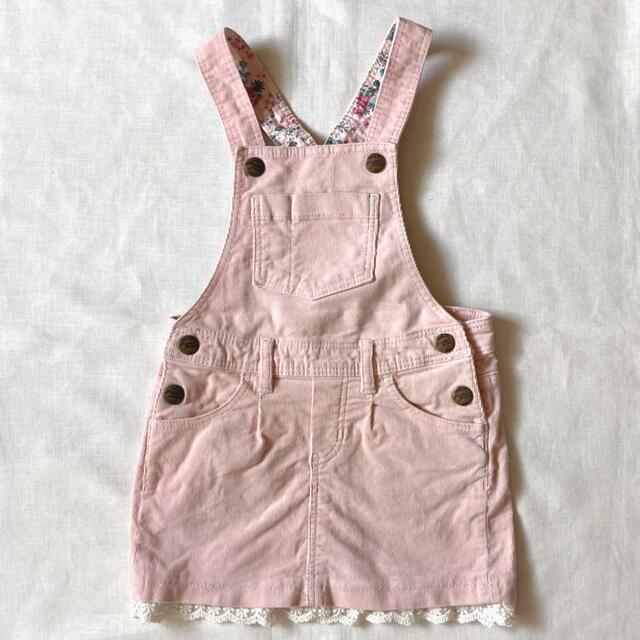 H&M(エイチアンドエム)のH&M コーデュロイ サロペット スカート ワンピース ピンク  100 95 キッズ/ベビー/マタニティのキッズ服女の子用(90cm~)(ワンピース)の商品写真