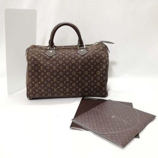 ルイヴィトン(LOUIS VUITTON)の【美品級】ルイヴィトン（モノグラム）スピーディー30 ミニラン　エベヌ　男女兼用(ハンドバッグ)