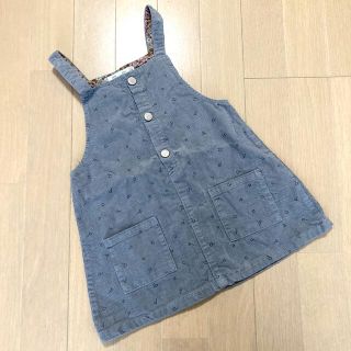 ザラキッズ(ZARA KIDS)のzara  kids  ジャンパースカート　ワンピース　コーデュロイ　グレー　(ワンピース)