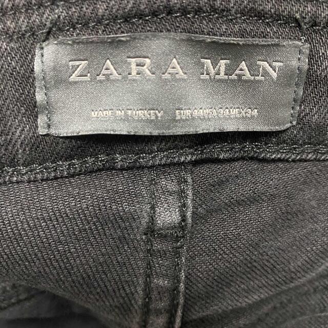 ZARA(ザラ)のZARA ブラックデニム ダメージ加工 メンズのパンツ(デニム/ジーンズ)の商品写真