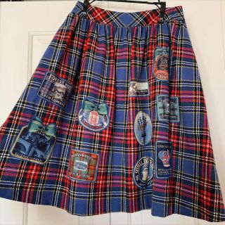 ジェーンマープル ボンジュールホテルのデコパージュスカート ブルー