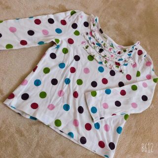 ベビーギャップ(babyGAP)の長袖Tシャツ トップス ドット柄 ベビーギャップ babyGAP フリル 女の子(Tシャツ/カットソー)