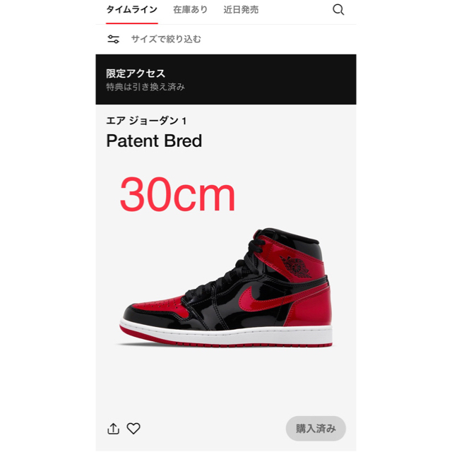 NIKE - エアジョーダン1 Patent bred パテントブレッド 30cmの通販 by