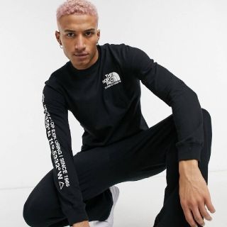 ザノースフェイス(THE NORTH FACE)の■海外限定モデル■激レア■ザノースフェイス 座標 ロンT  黒 ブラック  S(Tシャツ/カットソー(七分/長袖))