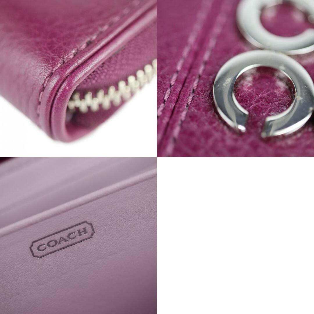 COACH(コーチ)のCOACH コーチ オプアート  長財布 F43806 レザー   パープル系 ゴールド金具  ラウンドファスナー 【本物保証】 レディースのファッション小物(財布)の商品写真