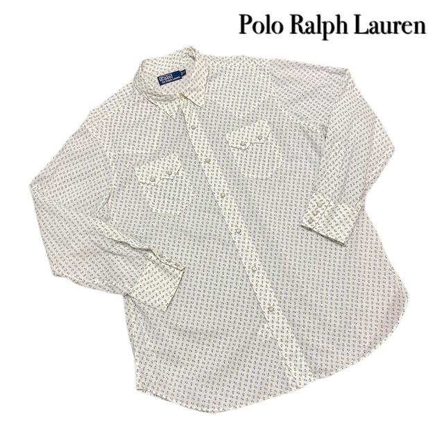 POLO RALPH LAUREN(ポロラルフローレン)のポロラルフローレン 総柄シャツ 花柄シャツ ウエスタンシャツ 長袖 古着 メンズのトップス(シャツ)の商品写真