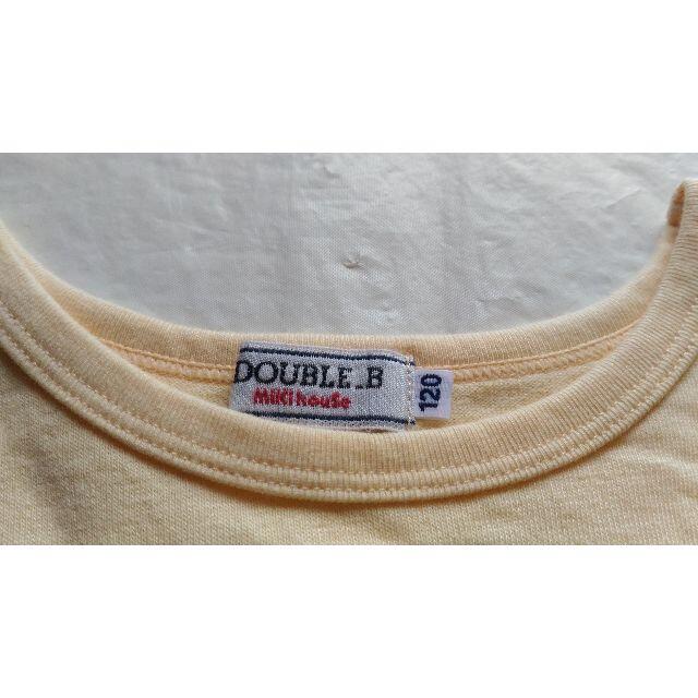 DOUBLE.B(ダブルビー)のミキハウス　ダブルＢ　ふんわり異素材お袖の長袖Ｔシャツ　120 110 キッズ/ベビー/マタニティのキッズ服女の子用(90cm~)(Tシャツ/カットソー)の商品写真