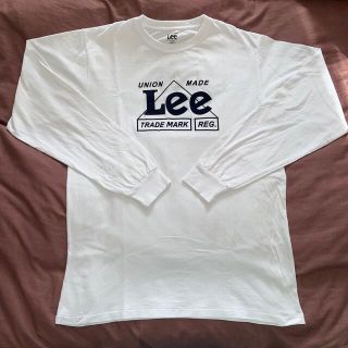 リー(Lee)のリー Lee フェルト ロゴ プリント ロング Tシャツ  ロンT ホワイト L(Tシャツ/カットソー(半袖/袖なし))