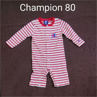 チャンピオン(Champion)のChampion ロンパース80 ボーダー カバーオール長袖(カバーオール)