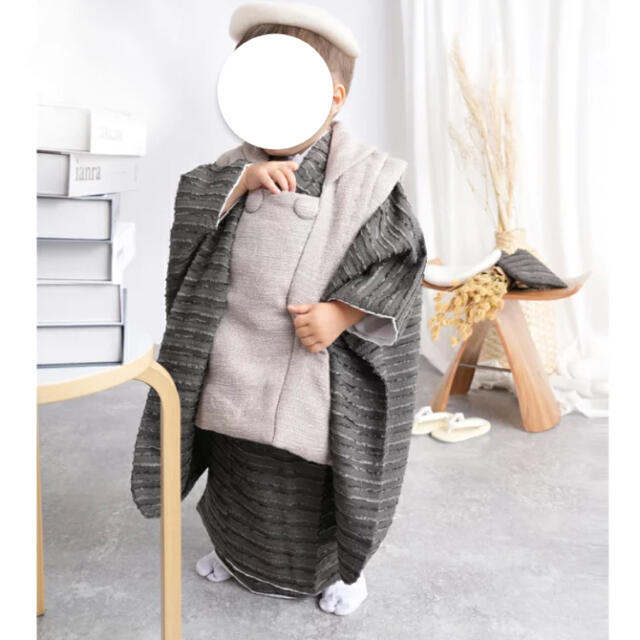 七五三 五歳 男児 羽織・着物・襦袢3点セット L寸 金刺繍 綸子地 七五三 五歳 男児 羽織・着物・襦袢3点セット L寸 金刺繍 綸子地
