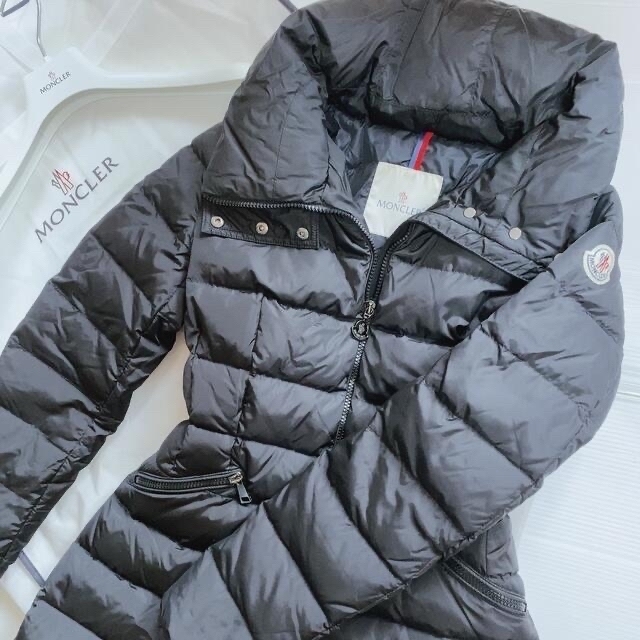 はこぽす対応商品】 MONCLER - 黒 ダウンジャケットロング フラメッテ