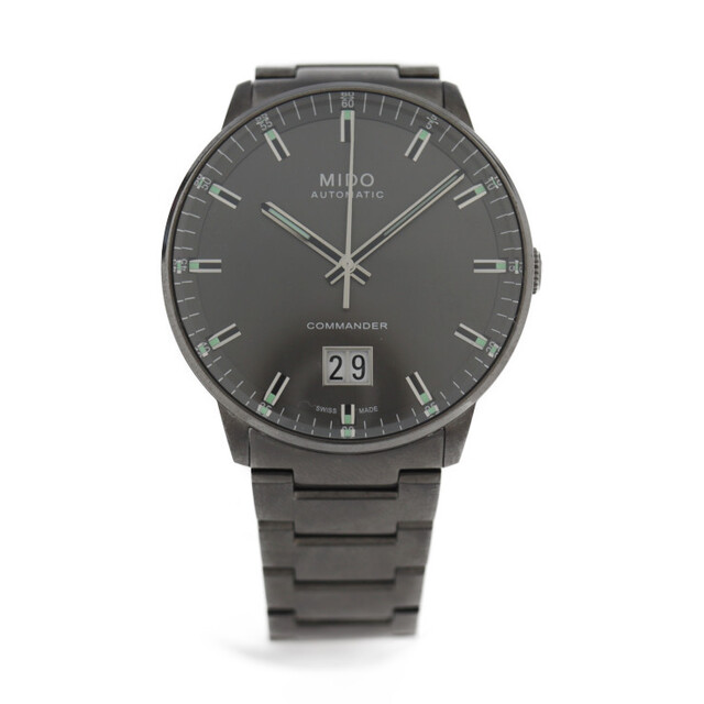 MIDO ミドー コマンダー ビッグデイト  腕時計 M021626 A ステンレススチール   グレー グレー文字盤   裏スケ 自動巻き【本物保証】
