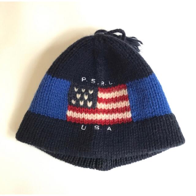 POLO RALPH LAUREN(ポロラルフローレン)の90s POLO SPORT P.S.R.L USA FLAG Beanie メンズの帽子(ニット帽/ビーニー)の商品写真