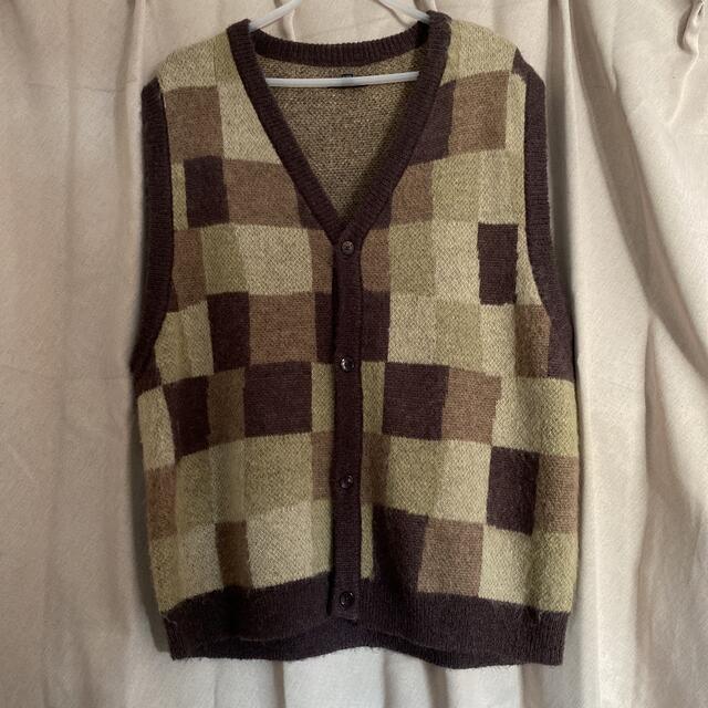 stussy wobbly check sweater vest L