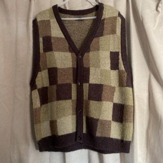 ステューシー(STUSSY)のstussy wobbly check sweater vest L(ベスト)