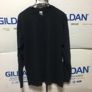 ギルタン(GILDAN)のGILDANギルダン☆ロンT長袖無地Tシャツ☆ポケット無し☆ブラック黒★Mサイズ(Tシャツ/カットソー(七分/長袖))