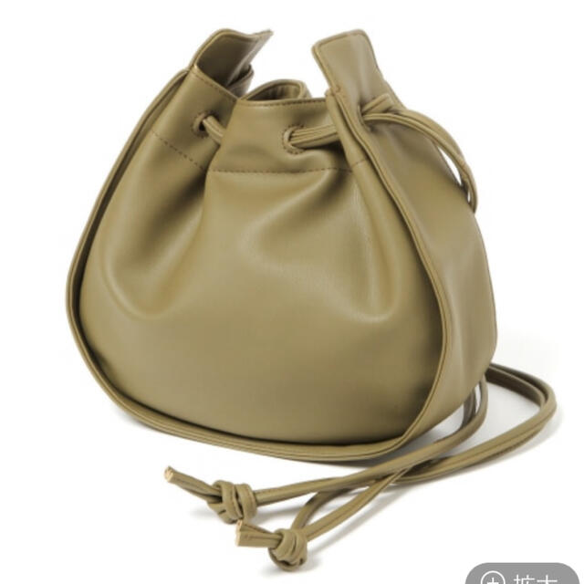 LAKOLE 巾着ワンショルダーバッグ　カーキ レディースのバッグ(ショルダーバッグ)の商品写真