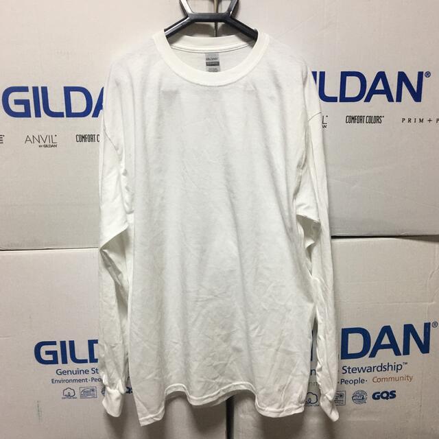 GILDAN(ギルタン)のGILDANギルダン☆ロンT長袖無地Tシャツ☆ポケット無し☆ホワイト白★Lサイズ メンズのトップス(Tシャツ/カットソー(七分/長袖))の商品写真