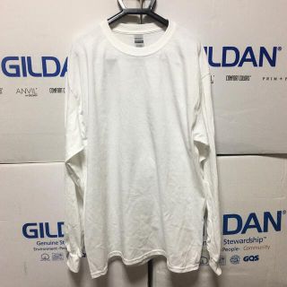 ギルタン(GILDAN)のGILDANギルダン☆ロンT長袖無地Tシャツ☆ポケット無し☆ホワイト白★Sサイズ(Tシャツ/カットソー(七分/長袖))