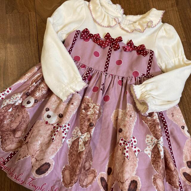 キッズ服女の子用(90cm~)シャーリーテンプル テディベアワンピース90