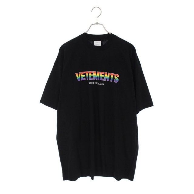 してから】 VETEMENTS ヴェトモン ロンT 袖ロゴ レインボー sr2pa
