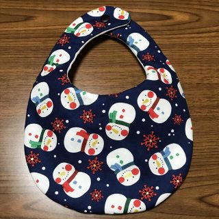 クリスマス・雪だるま柄(スタイ/よだれかけ)