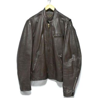 ＠美品 GENUINE LEATHER シングルライダースジャケット j447(ライダースジャケット)