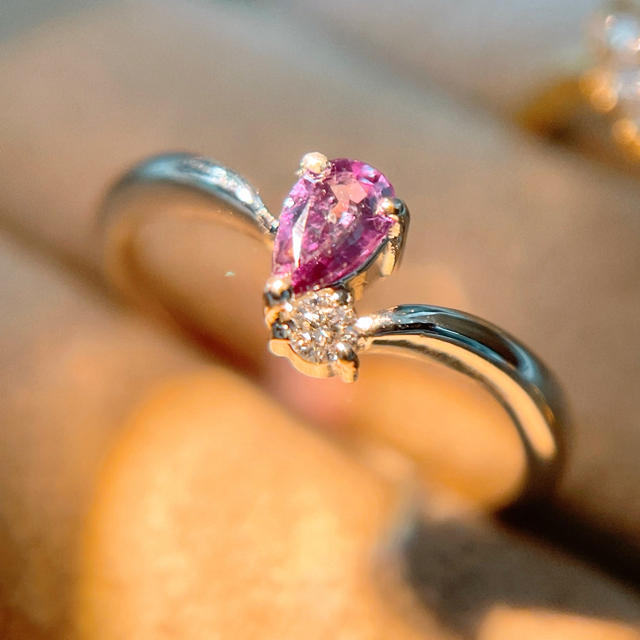 pt900アレキサンドライトダイヤモンドリングAX0.23ct D0.04ct  レディースのアクセサリー(リング(指輪))の商品写真