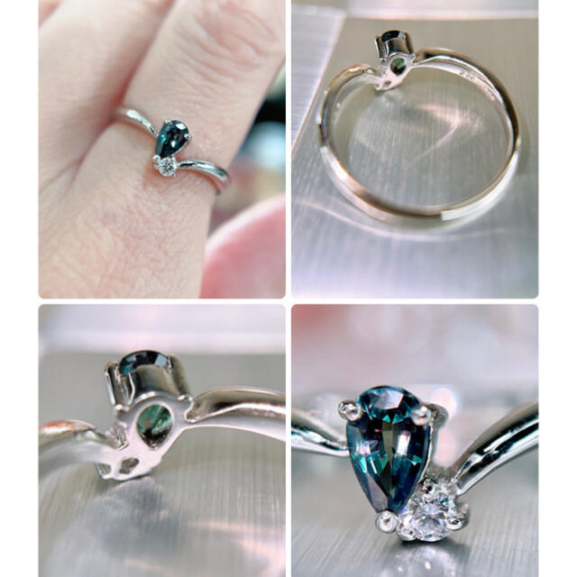 pt900アレキサンドライトダイヤモンドリングAX0.23ct D0.04ct  レディースのアクセサリー(リング(指輪))の商品写真